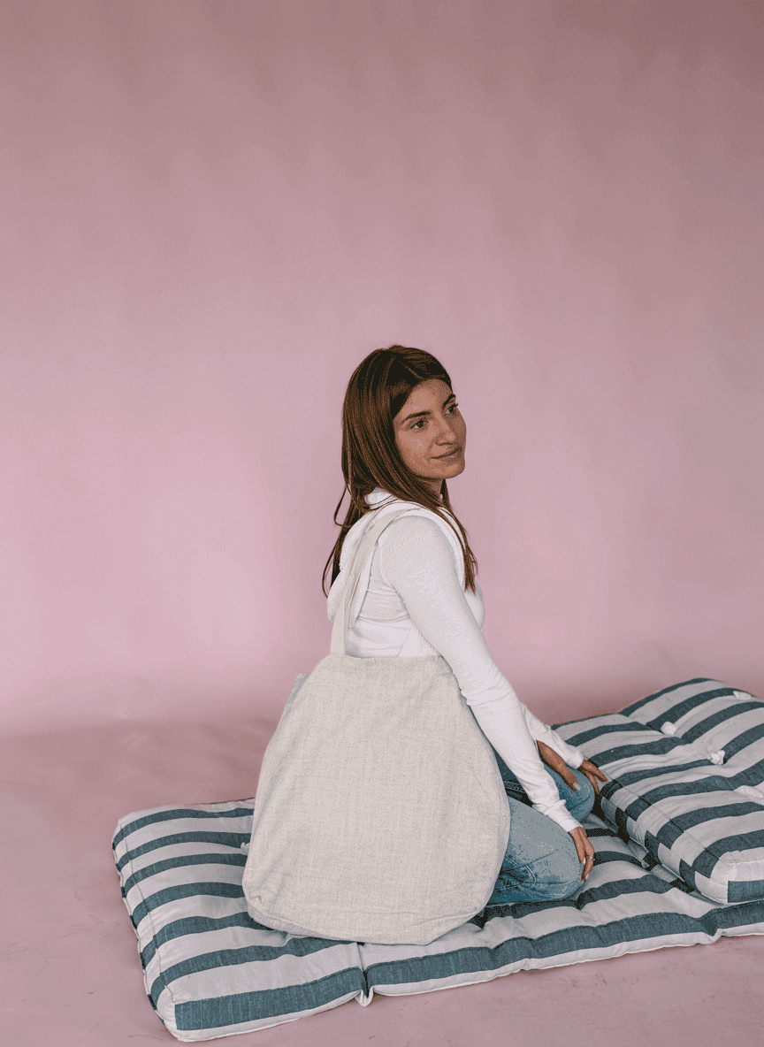 Брезентовий шопер з наплечними бавовняними ручками для покупок