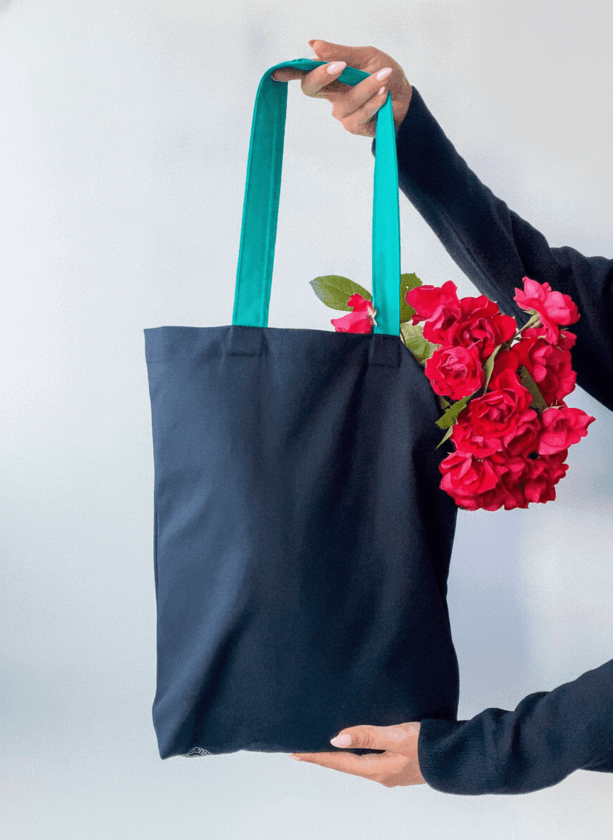 Twill Tote Bag with Snap Closure & Gusset