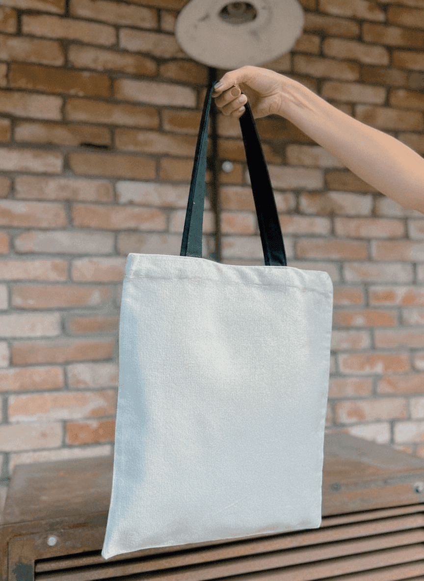 Heavyweight Cotton Tote Bag with Black Handles