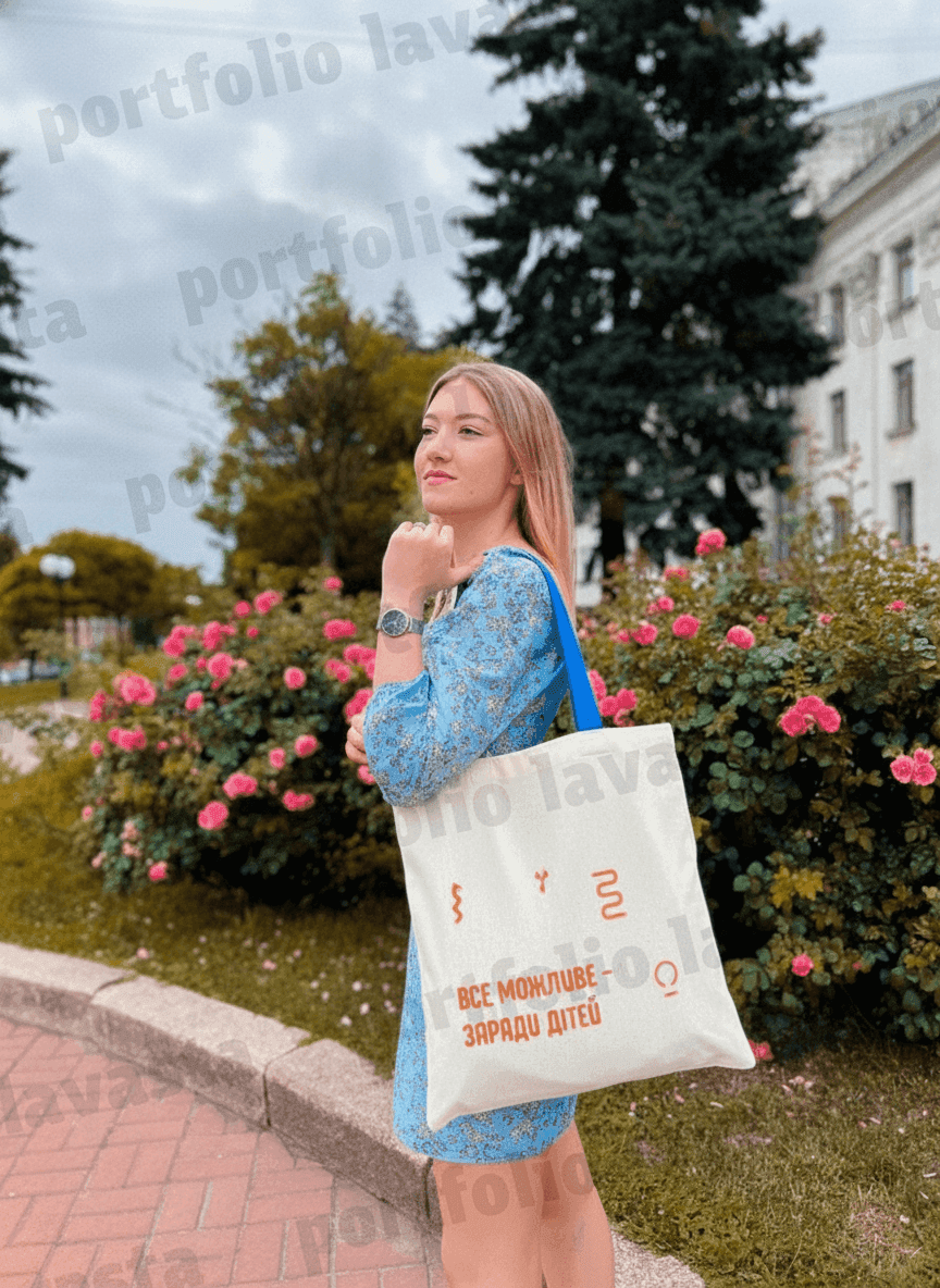 Structured Twill Tote Bag with Metal Frame