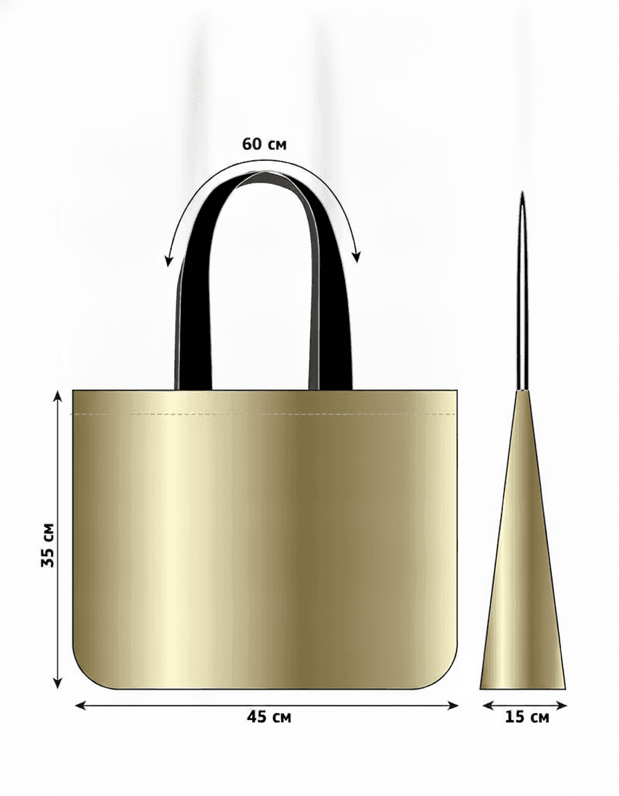 Gold Eco Tote Bag Water-Repellent Fabric