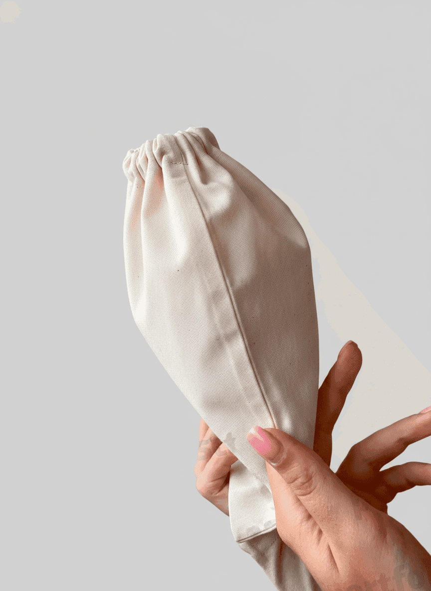 Long Calico Double Drawstring Pouch