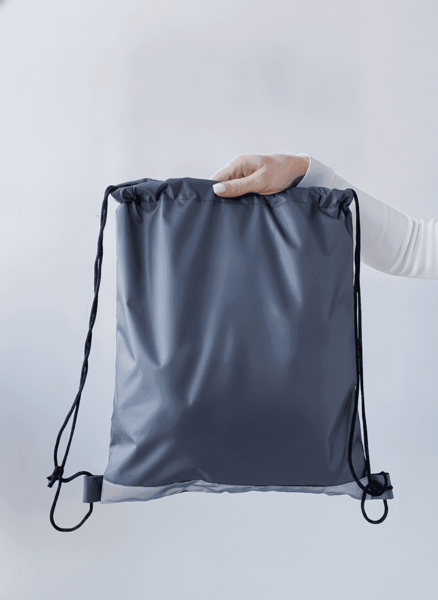 Gray Shoe Backpack with Reflective Strip