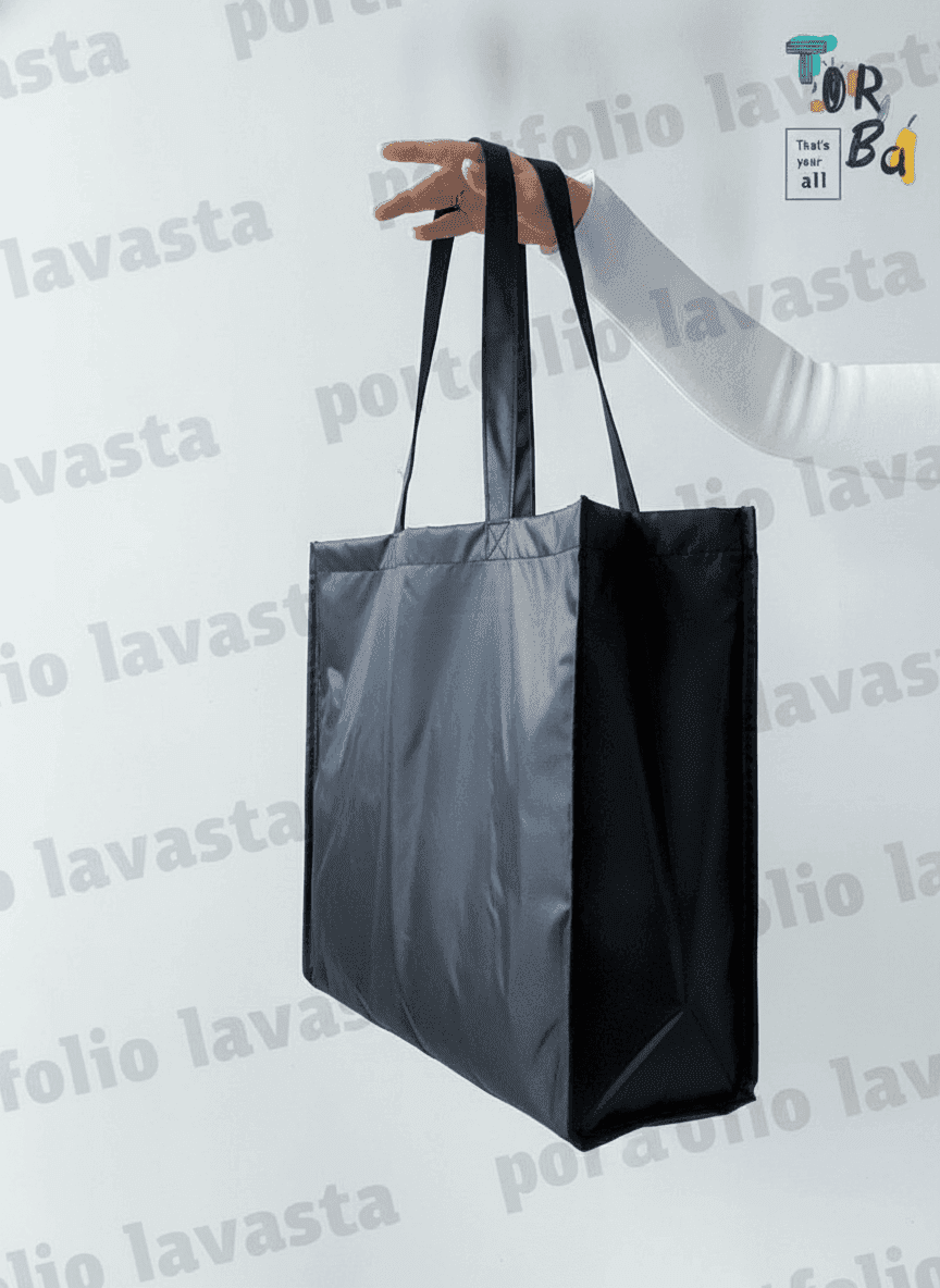 Large Black Expandable Tote Bag