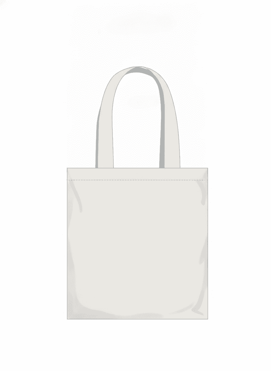 Eco tote bag with ribbon handles