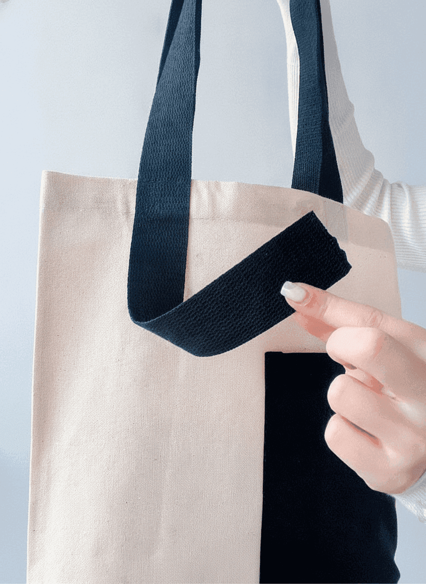 Light Beige Two-Ply Cotton Tote Bag