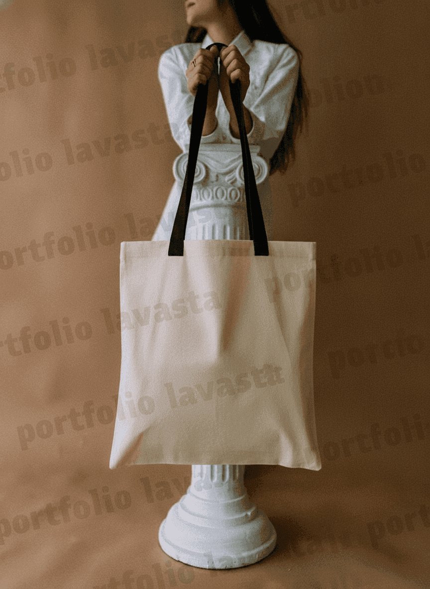 Eco-friendly tote bag with black handles