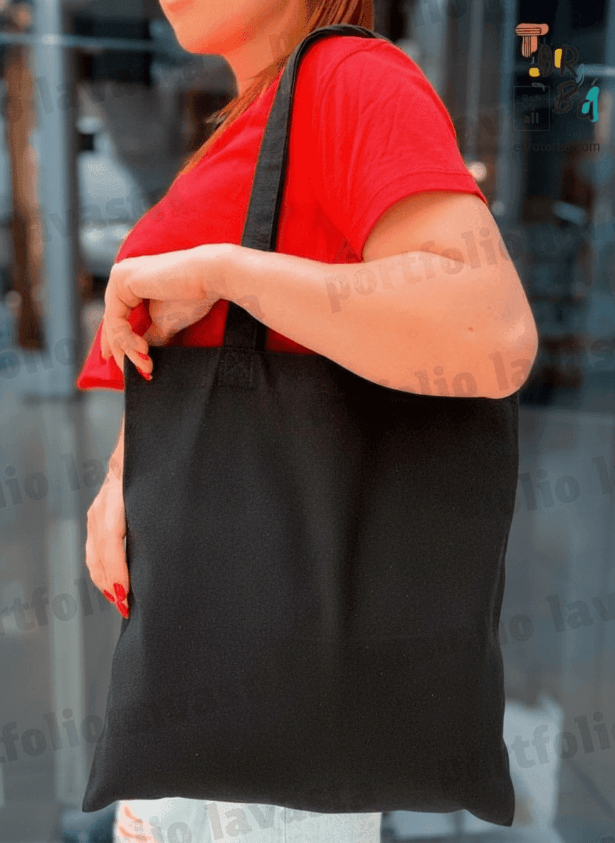 Classic Black Cotton Tote