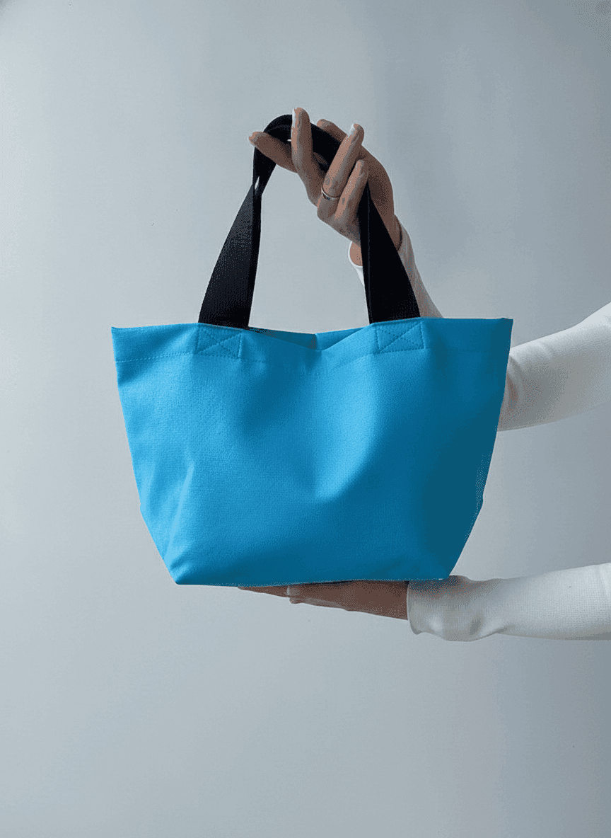 Light Blue Water-Repellent Raincoat Tote Bag