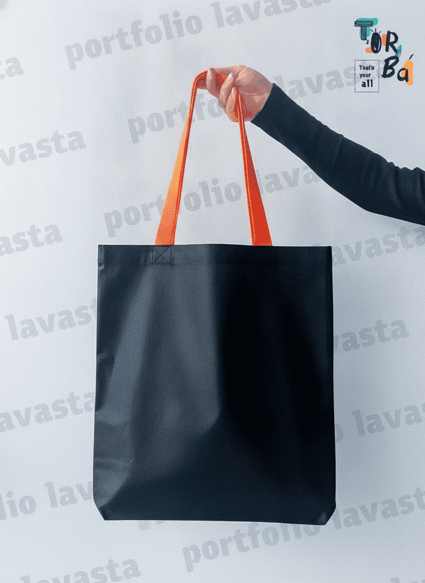 Gusseted Heavy Cotton Tote Bag, Long Handles