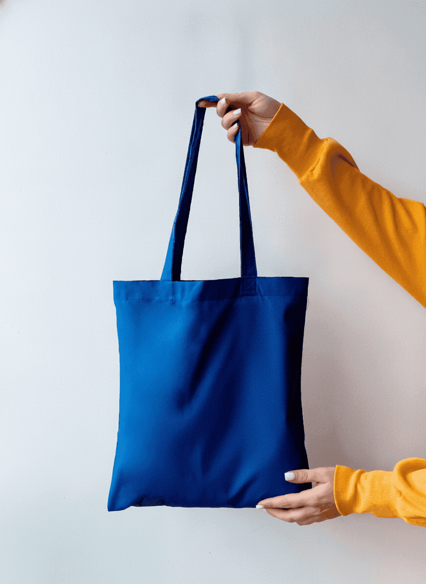 Lightweight Cotton Tote Bag Blue