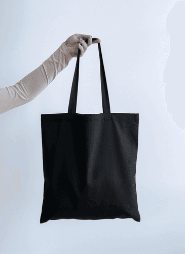 Шопер із бавовняної двонитки з довгими ручками для покупок