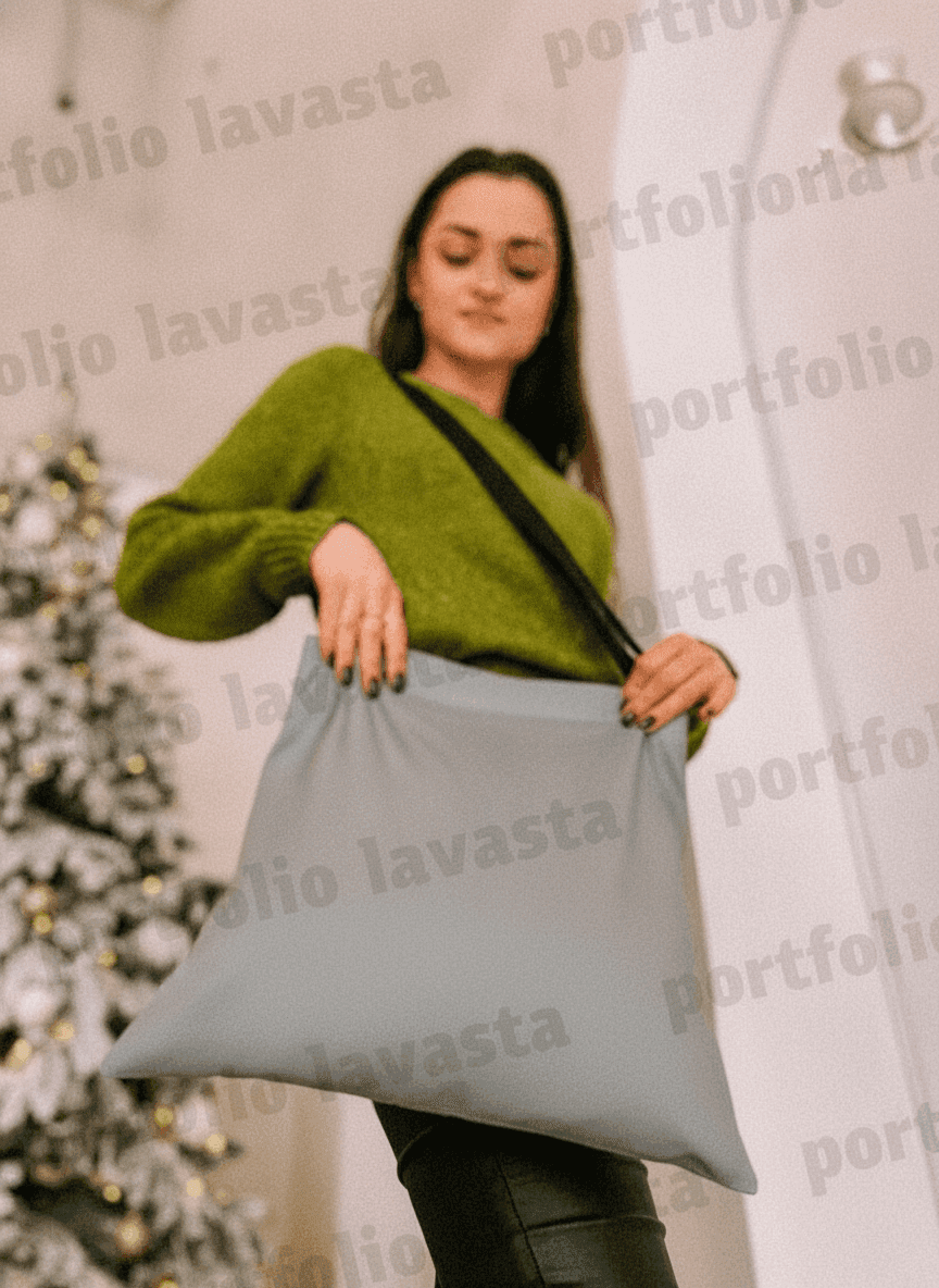 Lava Gray Tote Bag with Adjustable Strap