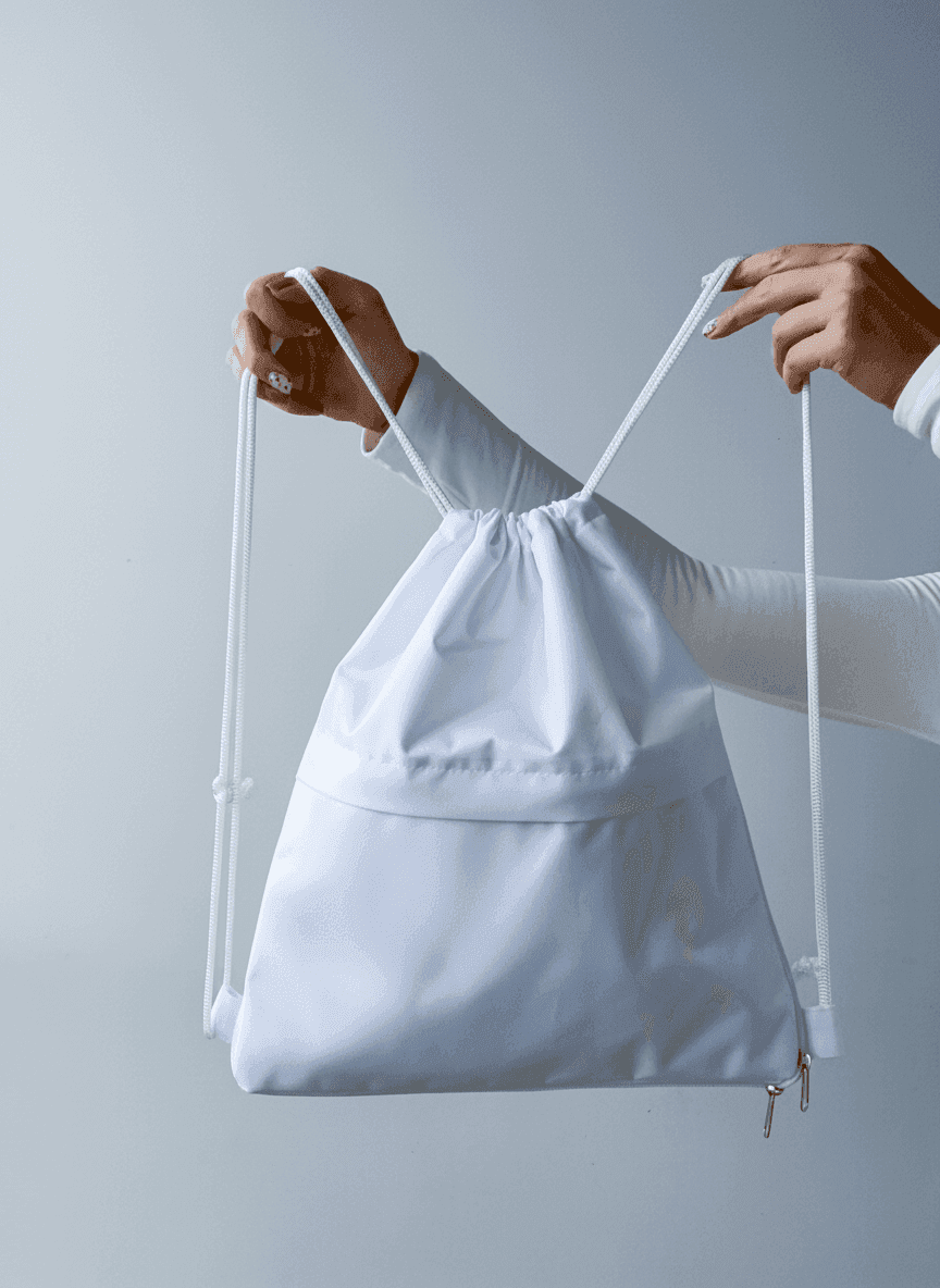 Рюкзачок из водоотталкивающей плащевки, канатные шнуры