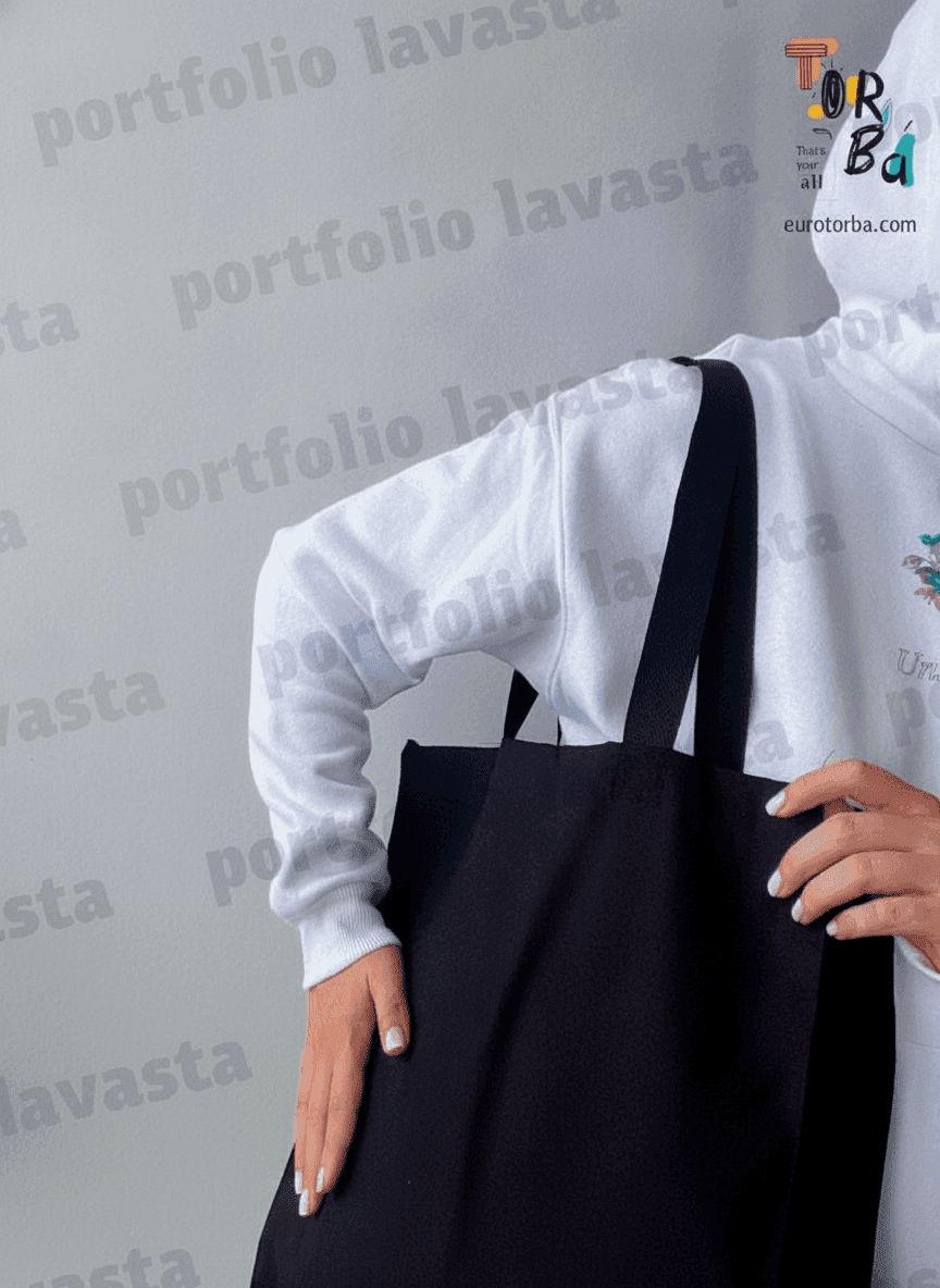 Roomy Black Calico Tote Bag