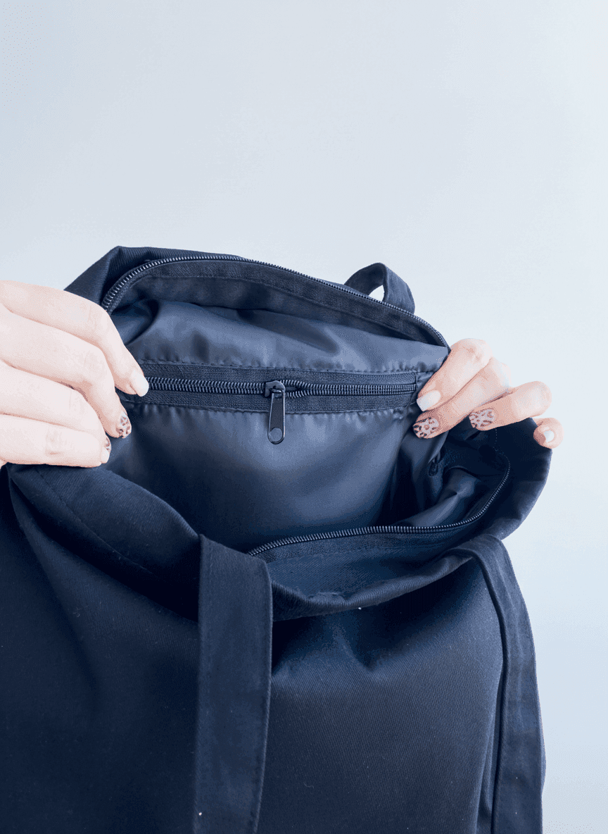 Шопер з бавовняної саржі з довгими ручками для покупок