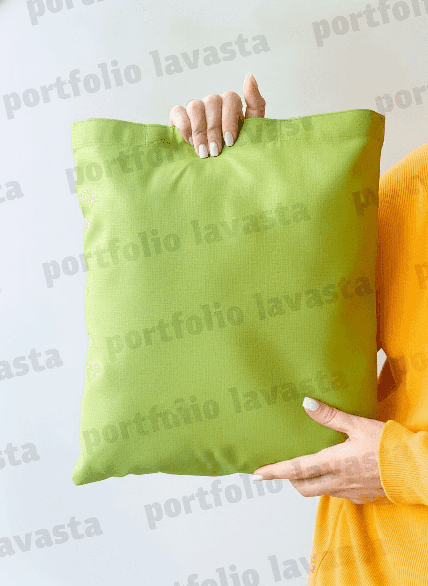 Thin Cotton Tote Bag Green Apple