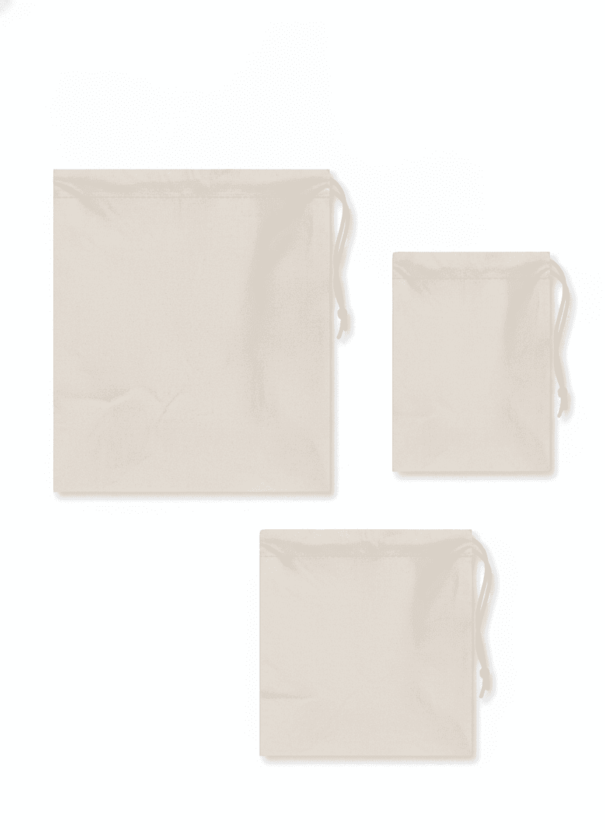 Thin Cotton Drawstring Pouch, Assorted