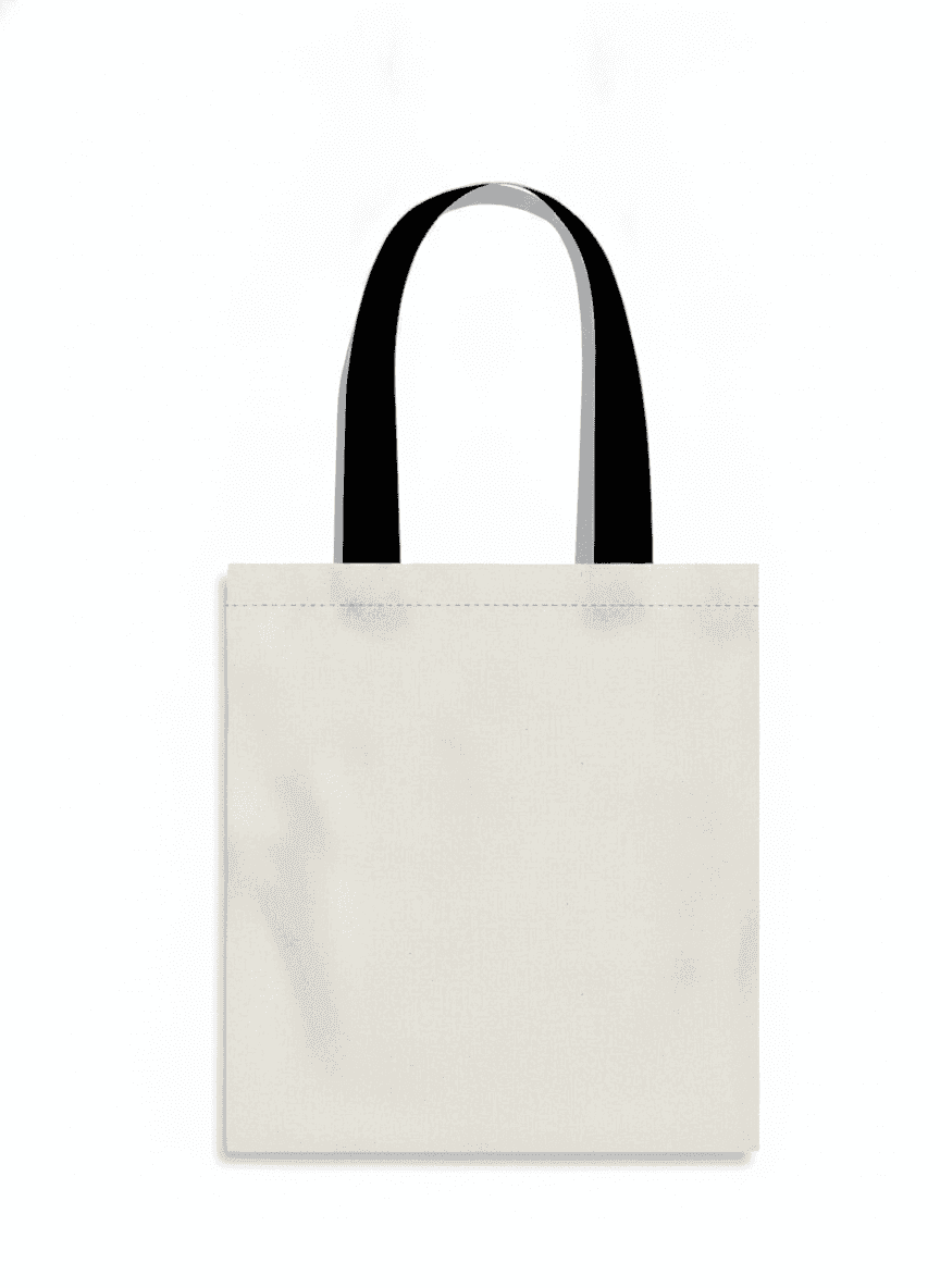 Printed Calico Tote Bag - Black