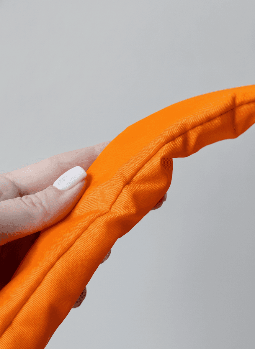 Orange tote bag, water-repellent raincoat fabric