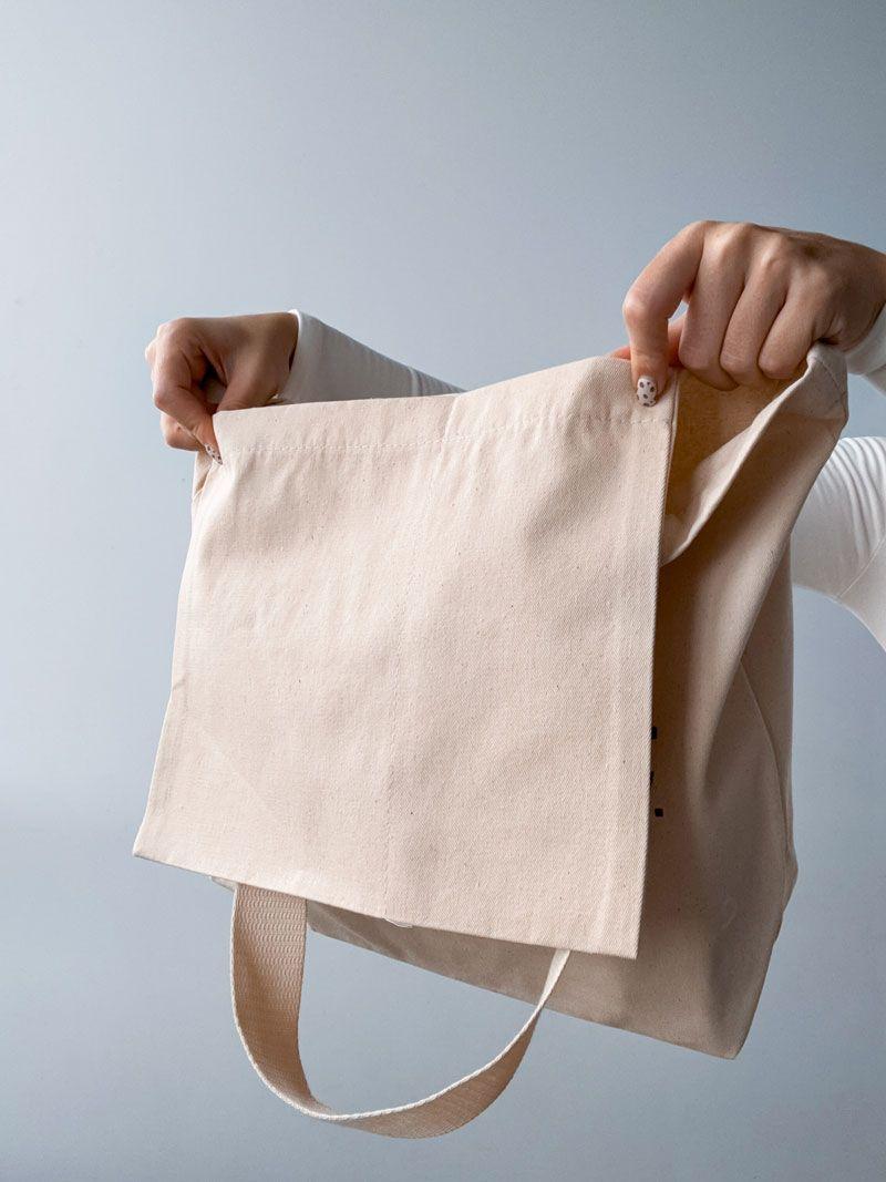 Бавовняний шопер із саржі з довгими ручками для покупок
