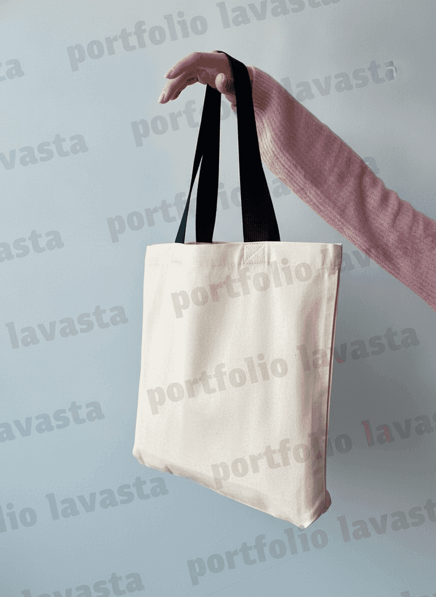 Heavy Cotton Tote Bag with Long Handles