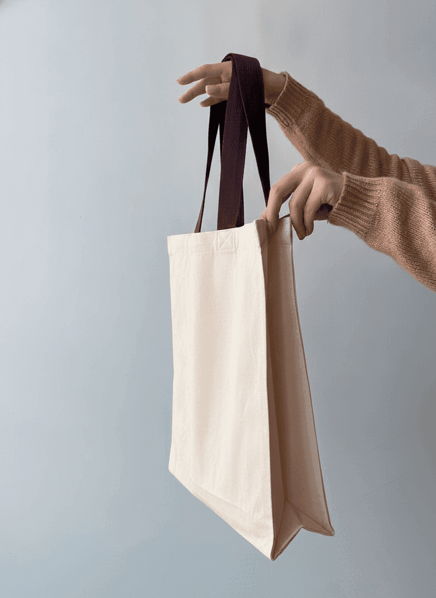 Heavy Cotton Tote Bag, Long Handles
