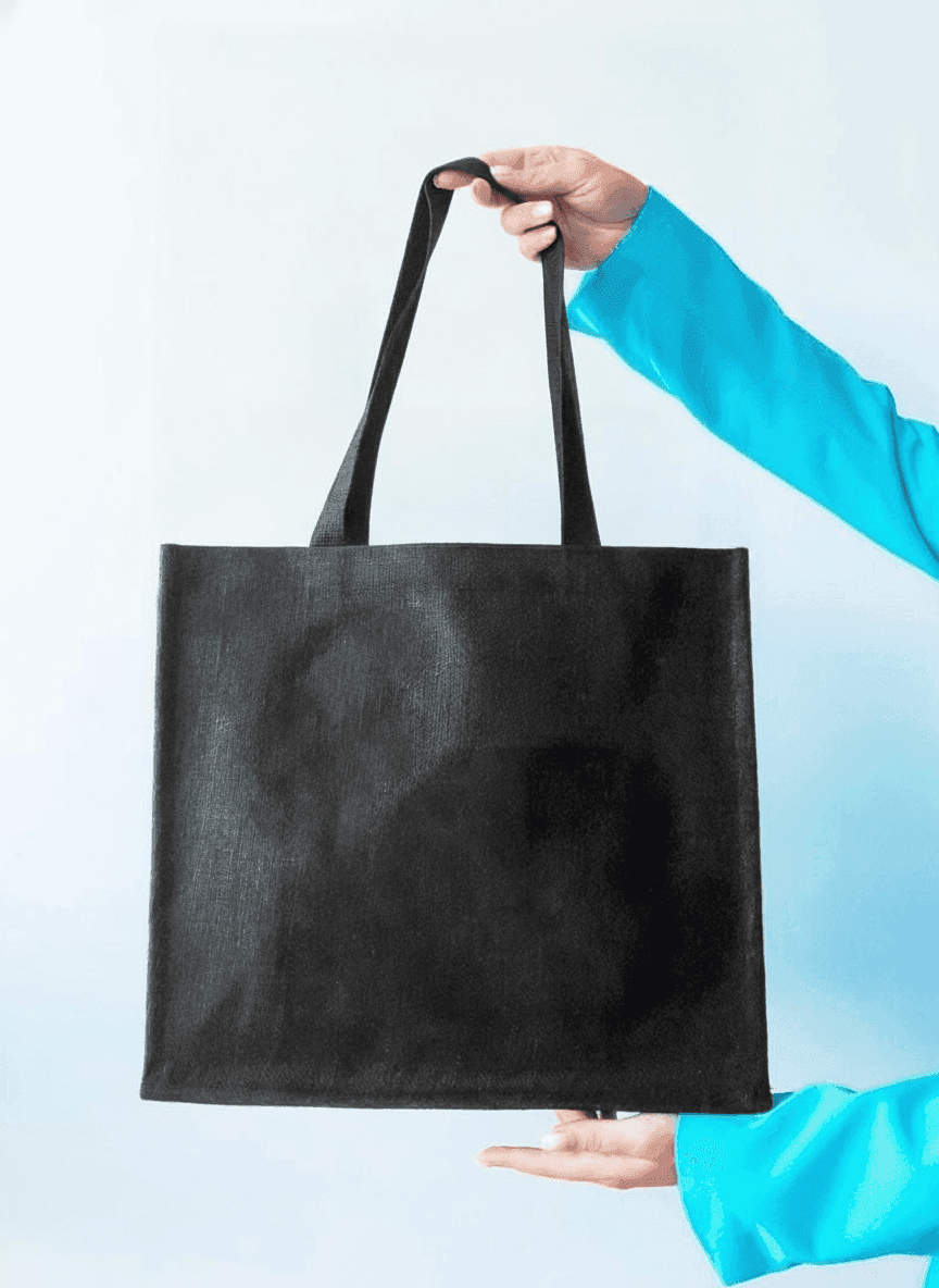 Laminated Jute Tote Bag, Removable Handle