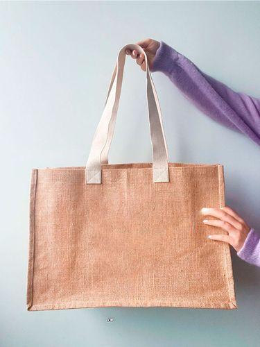Величезна торба з ламінованого джуту без друку