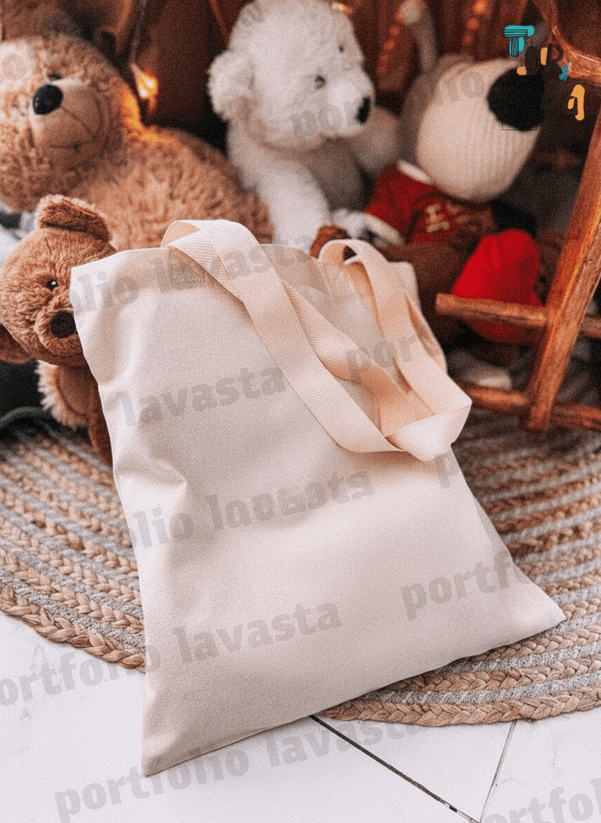 Light-Colored Medium-Weight Tote Bag