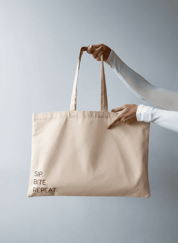 Шопер із саржі натуральної бавовни з тканинними ручками — елегантний екологічний аксесуар для покупок та щоденного використання без друку розмір: 50см х 35см х 14см