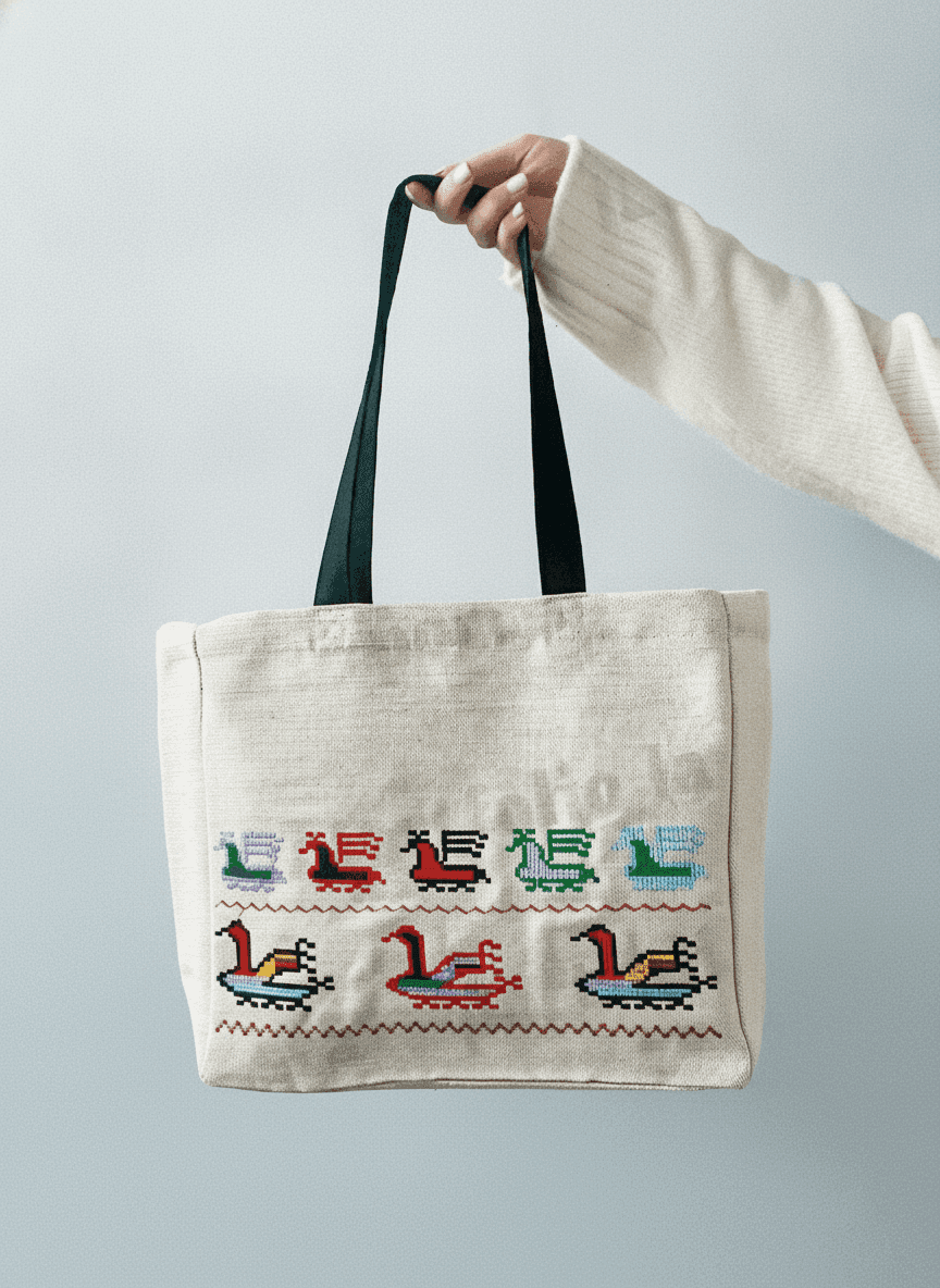 Spacious heavyweight cotton tote bag