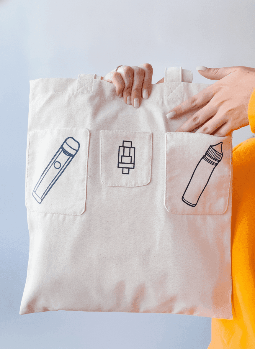 Sturdy Cotton Tote with Exterior Pockets