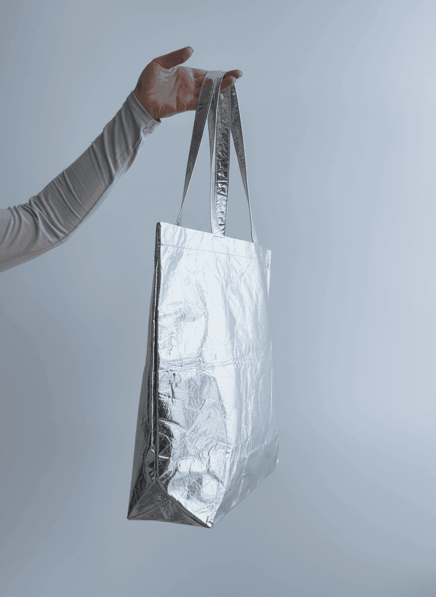 Шоппер из алюбонда с длинными ручками для промо