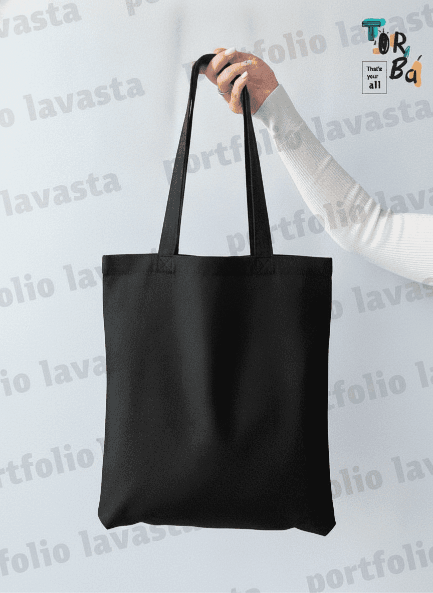 Black Twill Tote Bag