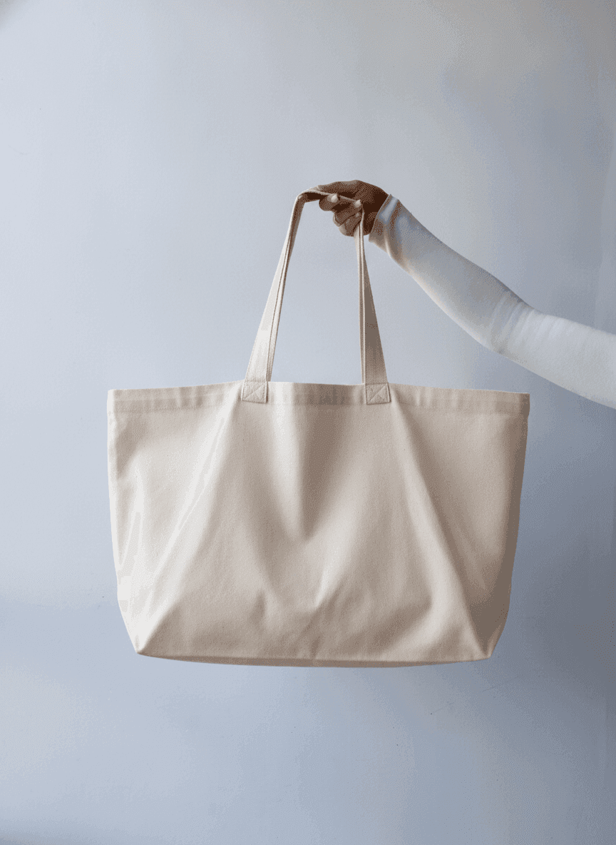 Twill tote bag with inner pockets