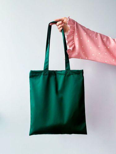 Зелена сумка з габардину без друку Розмір: 35см х 38см