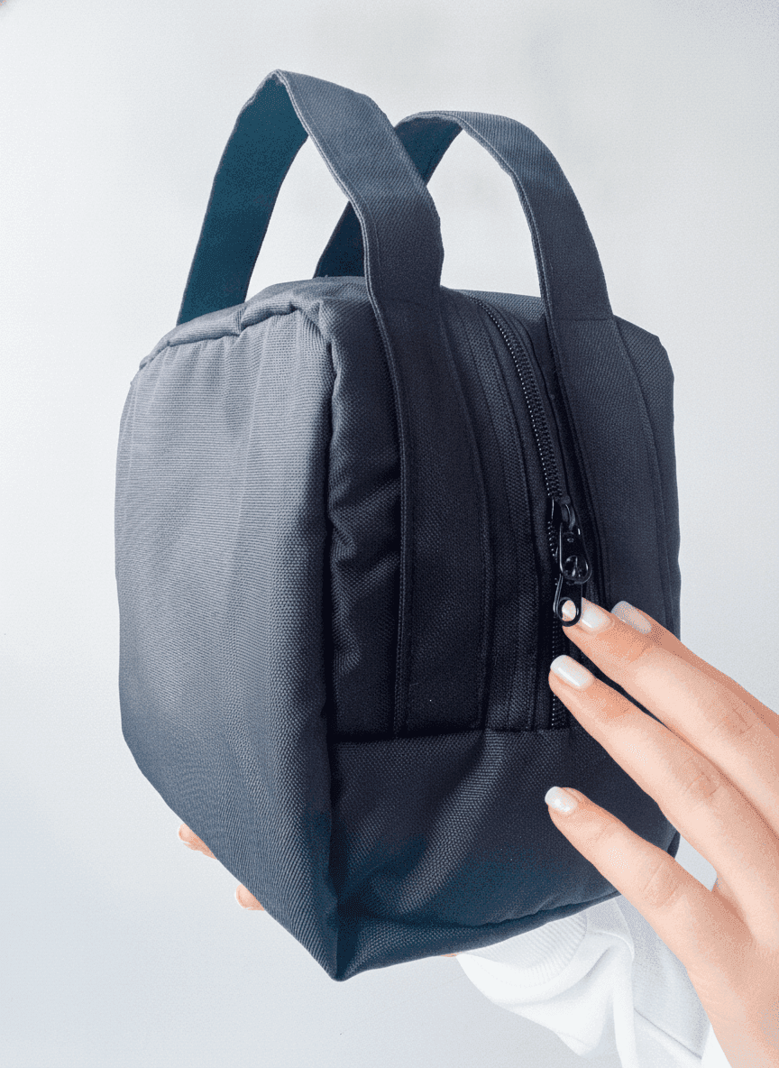 Black Horizontal Insulated Lunch Bag