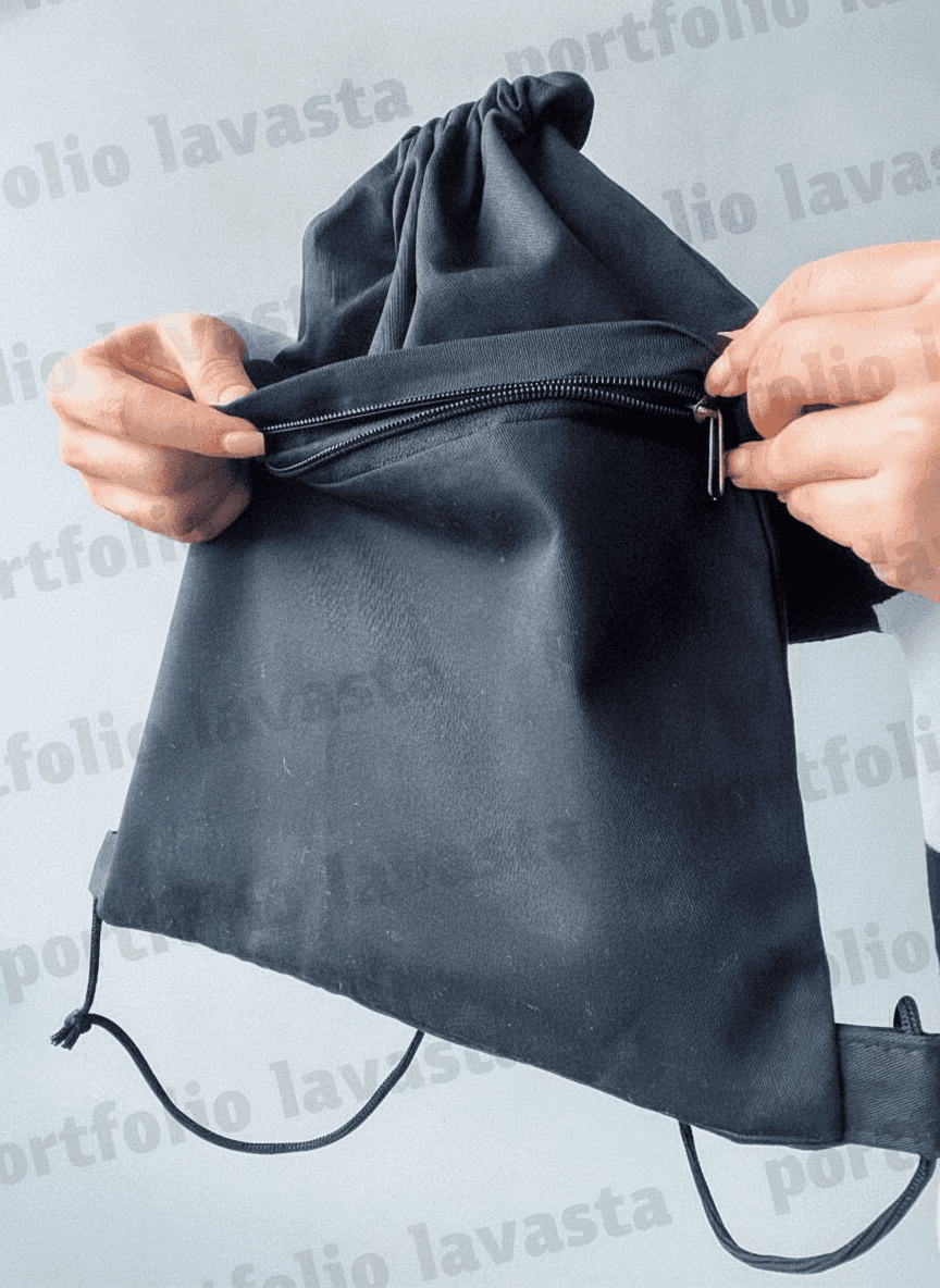 Cotton backpack with zip pocket