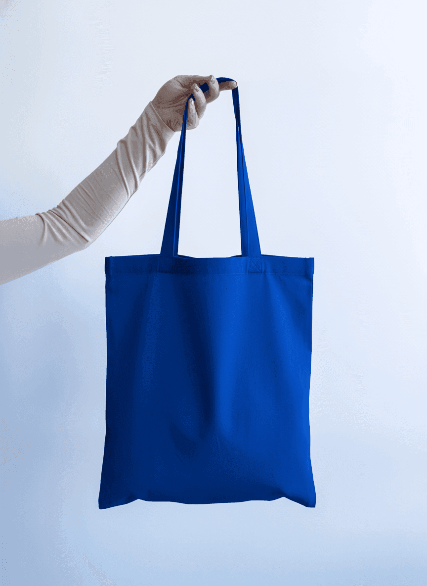 Шопер із бавовняної саржі для покупок з довгими ручками