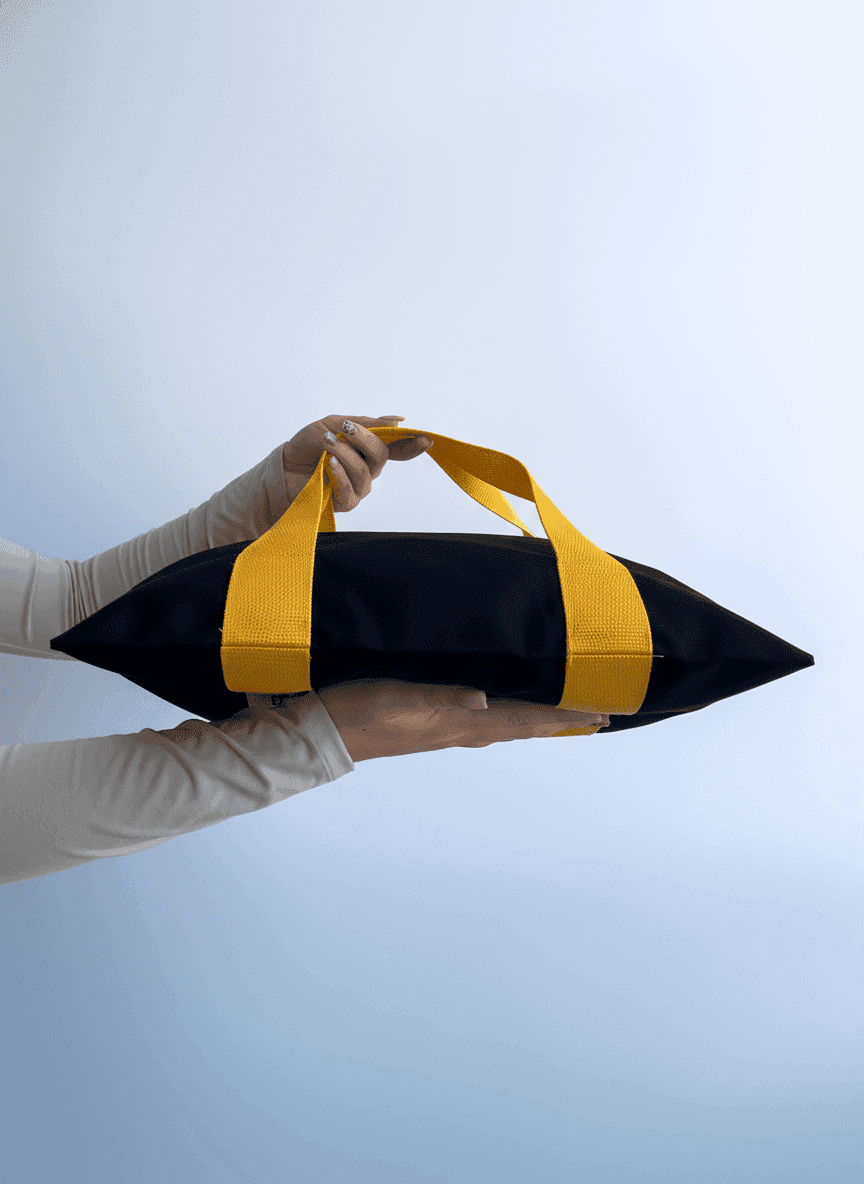 Шопер із бавовняної саржі з жовтими ручками для покупок