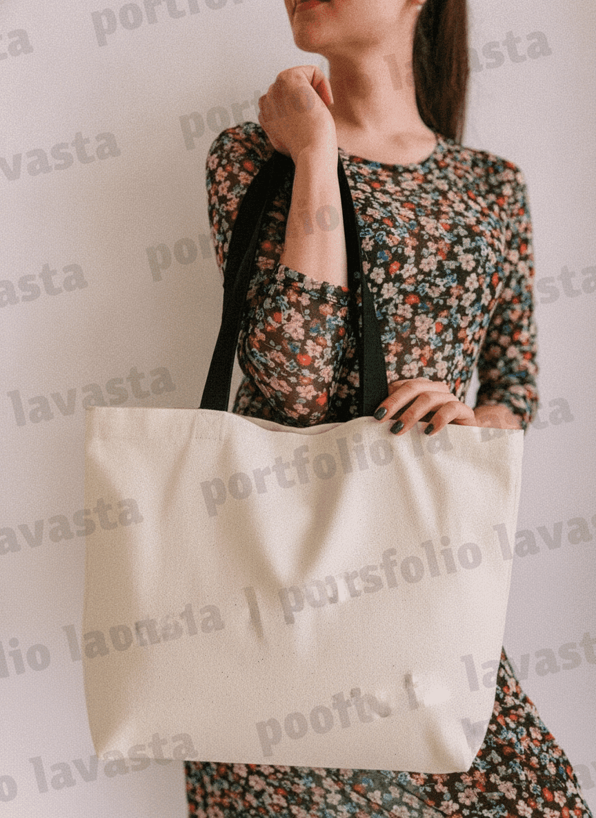 Spacious heavyweight cotton tote bag