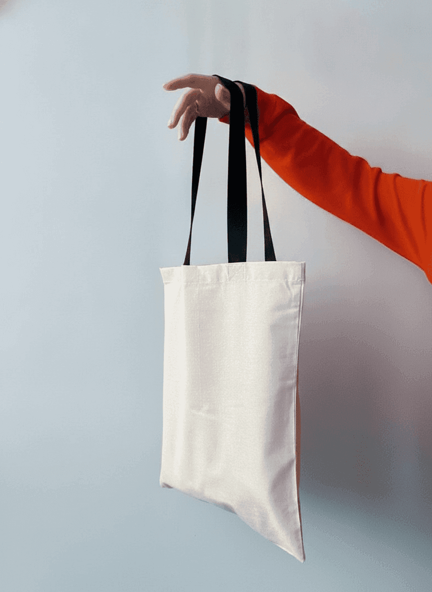 Tigress Lightweight Cotton Tote Bag with Black Handles