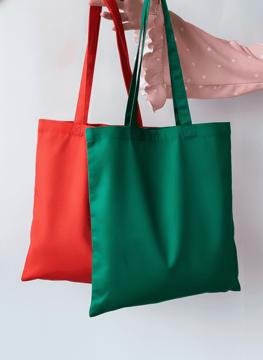 Twill Tote Red & Green