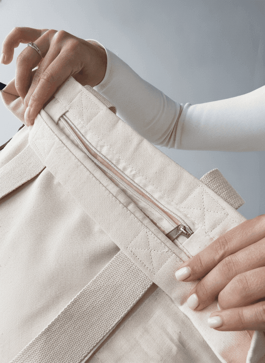 Twill Tote Bag with Interior & Exterior Pockets