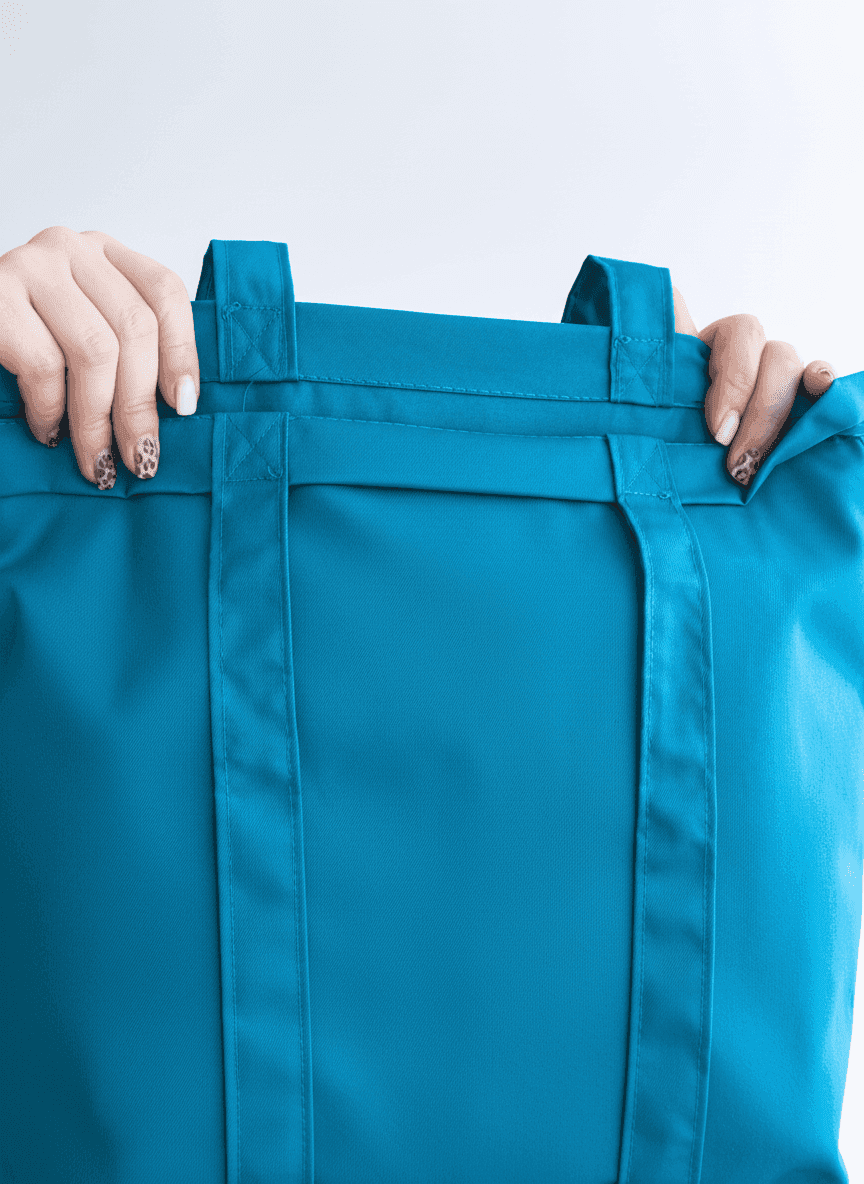 Шопер из хлопковой саржи с плечевыми ручками и карманом