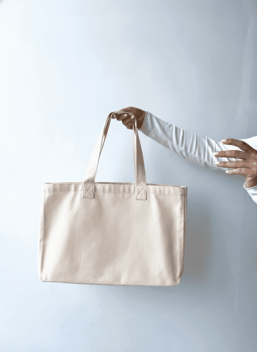 Two-Ply Cotton Eco Tote Bag with Reinforced Bottom