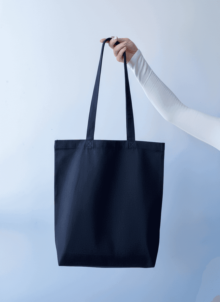 Шопер із бавовняної саржі з подовженими плечовими ручками — стильний міцний еко-аксесуар для покупок і щоденного використання без друку розмір: 37см х 41см х 7см