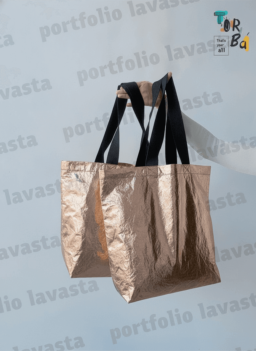 Gold Eco Tote Bag Water-Repellent Fabric