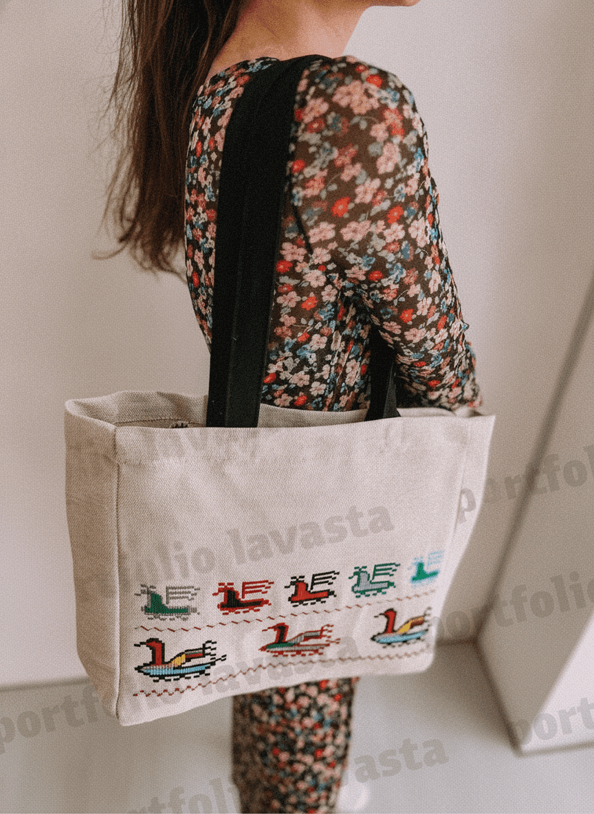 Spacious heavyweight cotton tote bag